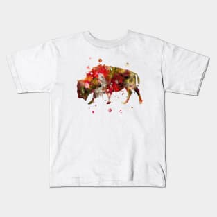 Bison Watercolor Painting Kids T-Shirt